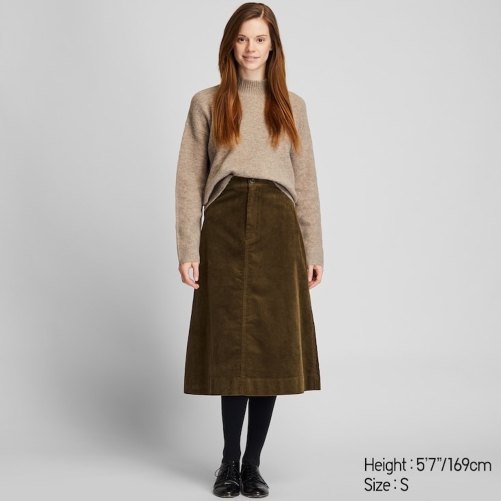 Corduroy Midi skirt Uniqlo - NAVY